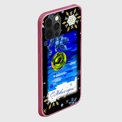 Чехол для iPhone 12 Pro Новый год ёлочный шар, цвет: 3D-малиновый — фото 2