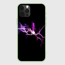 Чехол для iPhone 12 Pro Сверкающая молния во тьме, цвет: 3D-салатовый