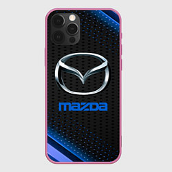 Чехол для iPhone 12 Pro Mazda Абстракция карбон, цвет: 3D-малиновый