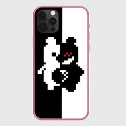 Чехол для iPhone 12 Pro Monokuma pixel, цвет: 3D-малиновый