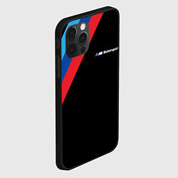 Чехол для iPhone 12 Pro BMW Motosport - Три линии, цвет: 3D-черный — фото 2