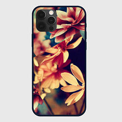 Чехол для iPhone 12 Pro Цветочные плитки, цвет: 3D-черный