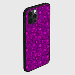 Чехол для iPhone 12 Pro Абстрактный неоновый узор Фуксия, цвет: 3D-черный — фото 2