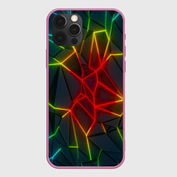 Чехол для iPhone 12 Pro Семицветный перелив, цвет: 3D-малиновый