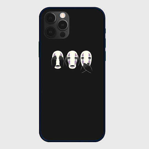 Чехол iPhone 12 Pro Каонаси-Безликий / 3D-Черный – фото 1