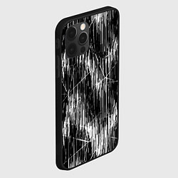 Чехол для iPhone 12 Pro Черно-белые штрихи, зигзаг, цвет: 3D-черный — фото 2