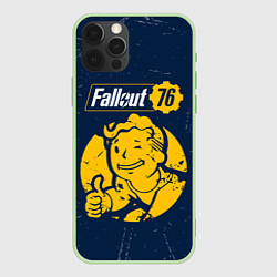 Чехол для iPhone 12 Pro FALLOUT 76 - Черточки, цвет: 3D-салатовый