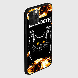 Чехол для iPhone 12 Pro Megadeth рок кот и огонь, цвет: 3D-черный — фото 2