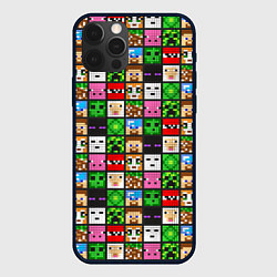 Чехол для iPhone 12 Pro Minecraft - characters, цвет: 3D-черный
