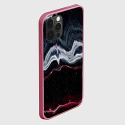 Чехол для iPhone 12 Pro Волнообразные следы белого и красного песка, цвет: 3D-малиновый — фото 2