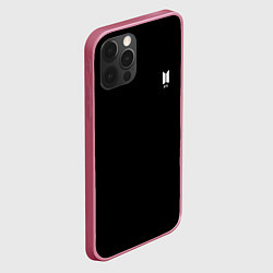 Чехол для iPhone 12 Pro BTS smail logo, цвет: 3D-малиновый — фото 2