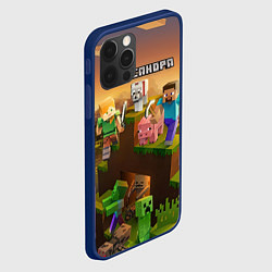 Чехол для iPhone 12 Pro Александра Minecraft, цвет: 3D-тёмно-синий — фото 2