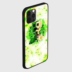 Чехол для iPhone 12 Pro Minecraft creeper green, цвет: 3D-черный — фото 2