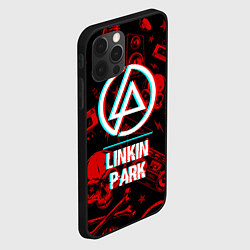 Чехол для iPhone 12 Pro Linkin Park rock glitch, цвет: 3D-черный — фото 2