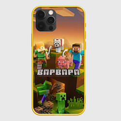 Чехол для iPhone 12 Pro Варвара Minecraft, цвет: 3D-желтый