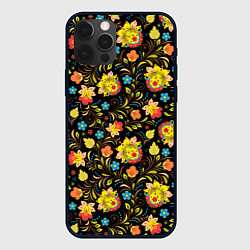 Чехол для iPhone 12 Pro Русский яркий узор, цвет: 3D-черный