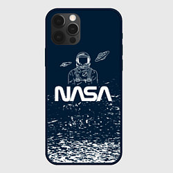 Чехол для iPhone 12 Pro Nasa - белые брызги, цвет: 3D-черный