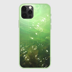 Чехол для iPhone 12 Pro Морские глубины с рыбой, цвет: 3D-салатовый