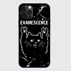 Чехол для iPhone 12 Pro Группа Evanescence и рок кот, цвет: 3D-черный