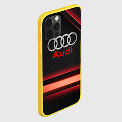 Чехол для iPhone 12 Pro Audi абстракция карбон, цвет: 3D-желтый — фото 2