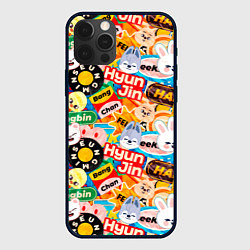 Чехол для iPhone 12 Pro Skzoo stickers characters, цвет: 3D-черный