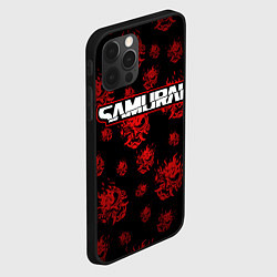 Чехол для iPhone 12 Pro Samurai - Красный паттерн - Cyberpunk, цвет: 3D-черный — фото 2