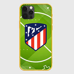 Чехол для iPhone 12 Pro Atletico madrid Поле, цвет: 3D-желтый