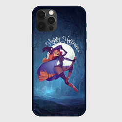 Чехол для iPhone 12 Pro Happy halloween - beautiful witch, цвет: 3D-черный