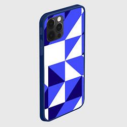 Чехол для iPhone 12 Pro Абстрактный сине-белый паттерн, цвет: 3D-тёмно-синий — фото 2