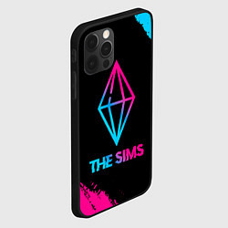 Чехол для iPhone 12 Pro The Sims - neon gradient, цвет: 3D-черный — фото 2