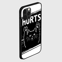 Чехол для iPhone 12 Pro Группа Hurts и рок кот, цвет: 3D-черный — фото 2