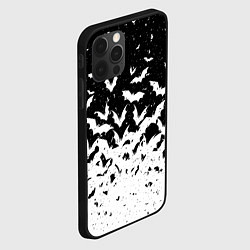 Чехол для iPhone 12 Pro Black and white bat pattern, цвет: 3D-черный — фото 2