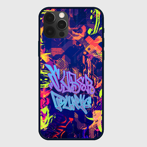 Чехол iPhone 12 Pro Electronic cyberpunk case / 3D-Черный – фото 1