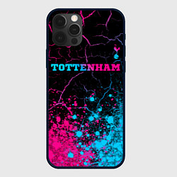 Чехол для iPhone 12 Pro Tottenham - neon gradient: символ сверху, цвет: 3D-черный