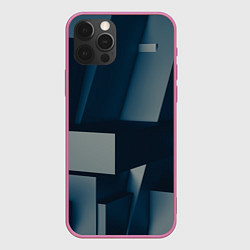 Чехол для iPhone 12 Pro Множество объёмных прямоугольников и фигур, цвет: 3D-малиновый