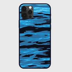 Чехол для iPhone 12 Pro Волны Камуфляж, цвет: 3D-черный