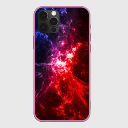 Чехол для iPhone 12 Pro Вспышка в космосе, цвет: 3D-малиновый