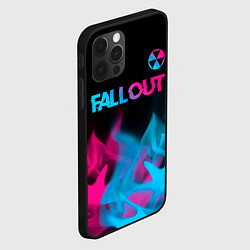 Чехол для iPhone 12 Pro Fallout - neon gradient: символ сверху, цвет: 3D-черный — фото 2