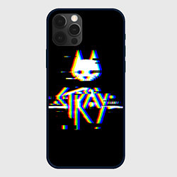 Чехол для iPhone 12 Pro Stray glitch logo, цвет: 3D-черный