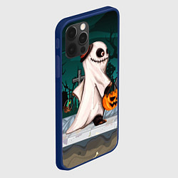 Чехол для iPhone 12 Pro Приведение на хэллоуин, цвет: 3D-тёмно-синий — фото 2