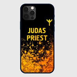 Чехол iPhone 12 Pro Judas Priest - gold gradient: символ сверху