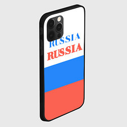 Чехол для iPhone 12 Pro Цвета флага России Russia, цвет: 3D-черный — фото 2