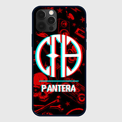 Чехол для iPhone 12 Pro Pantera rock glitch, цвет: 3D-черный