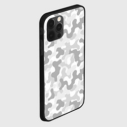 Чехол для iPhone 12 Pro Камуфляж цифра светло-серый крупный, цвет: 3D-черный — фото 2