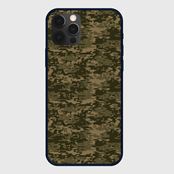 Чехол для iPhone 12 Pro Камуфляж AOR-1 мелкий, цвет: 3D-черный
