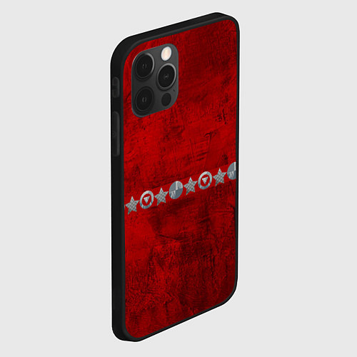 Чехол iPhone 12 Pro Красный градиент / 3D-Черный – фото 2