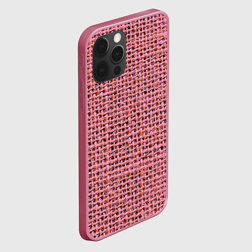 Чехол iPhone 12 Pro Вязка / 3D-Малиновый – фото 2