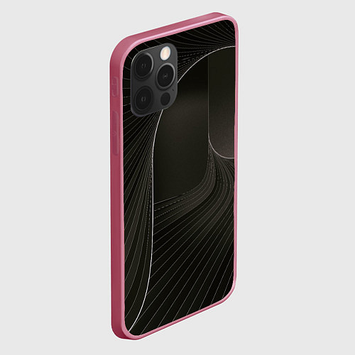 Чехол iPhone 12 Pro Чёрная спираль / 3D-Малиновый – фото 2