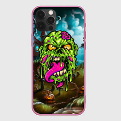 Чехол для iPhone 12 Pro Монстр - лизун, цвет: 3D-малиновый