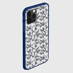 Чехол для iPhone 12 Pro Камуфляж зимний мелкий, цвет: 3D-тёмно-синий — фото 2